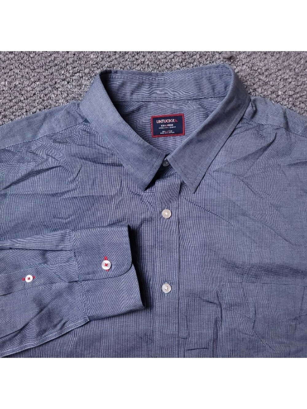 UNTUCKit Pio Cesare Shirt Mens 2XL Button Long Sleeve Cotton Blue